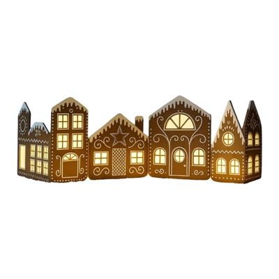 Handbuilt Large Christmas Cake House Cardboard Outfits with Lights, Cardboard Cake Village Decor for Christmas Party Games Handbuilt Home Decor