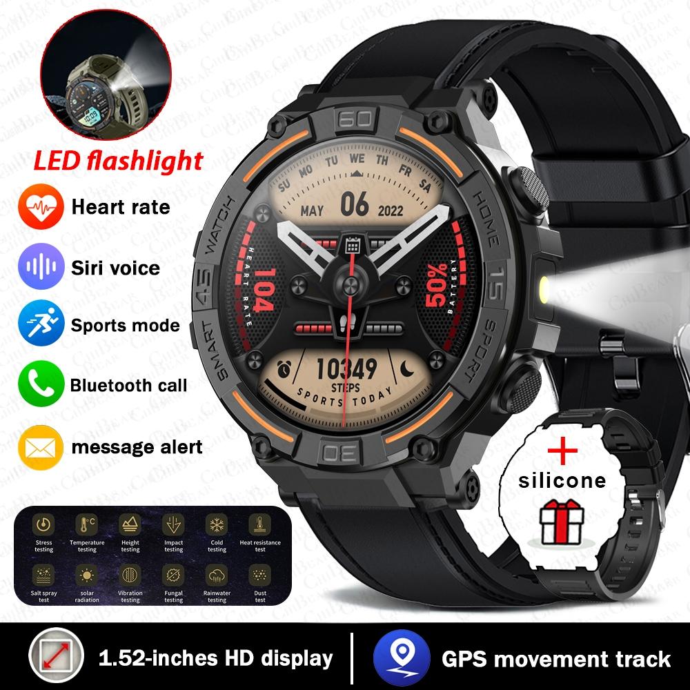 New 1.6-inch HD SmartWatch Men  LED Flashlight Multiple Exercise Modes Sleep Comprehensive Health Monitoring Smart Watch Men