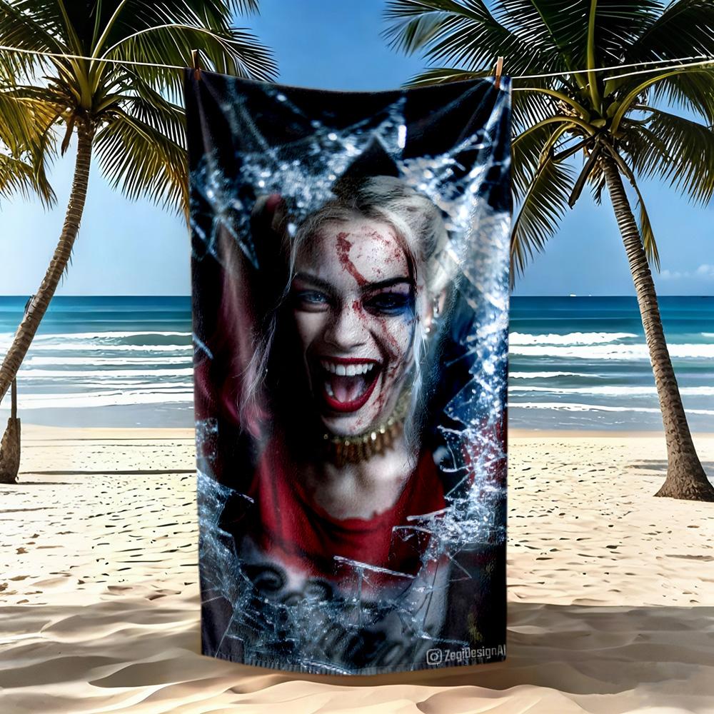 Bad Luck Joker Theme Beach Towel Soft Durable Quick-Dry Comfortable Lightweight Suitable for Sports, Travel, Swimming, Yoga, Bathroom, Beach, And Pool