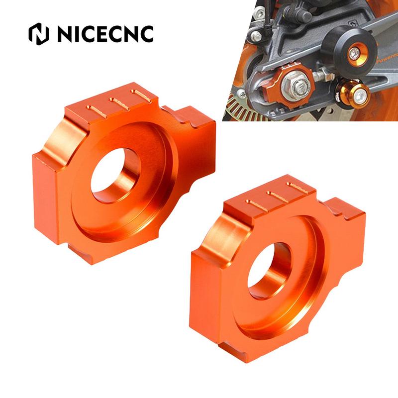 Motorcycle Rear Axle Blocks Chain Adjusters for KTM 390 Duke 125 Duke 200 Duke 2011-2023 2022 2021 2020 2019 2018 2017 2016