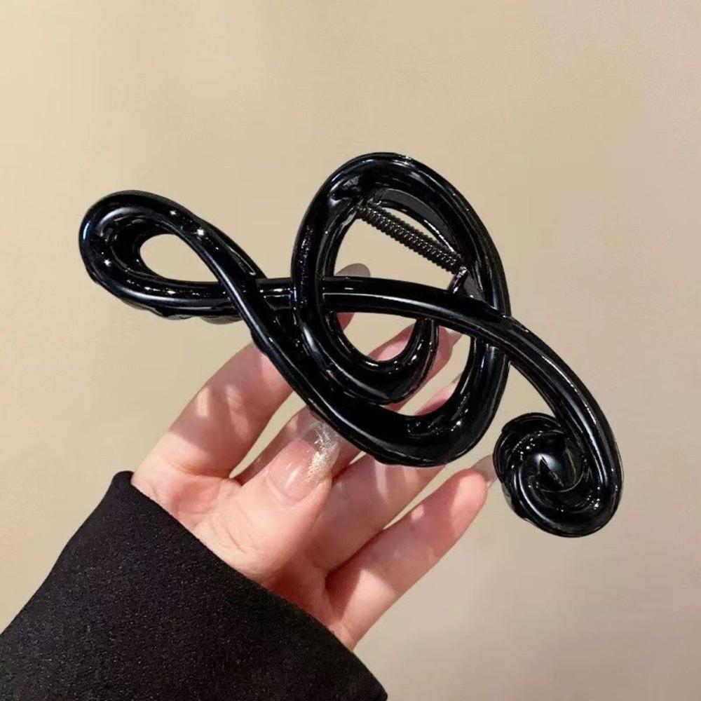 Non-Slip Musical Note Hair Claw Hairpin Large Size Shark Clip Plastic Grab Clip Travel