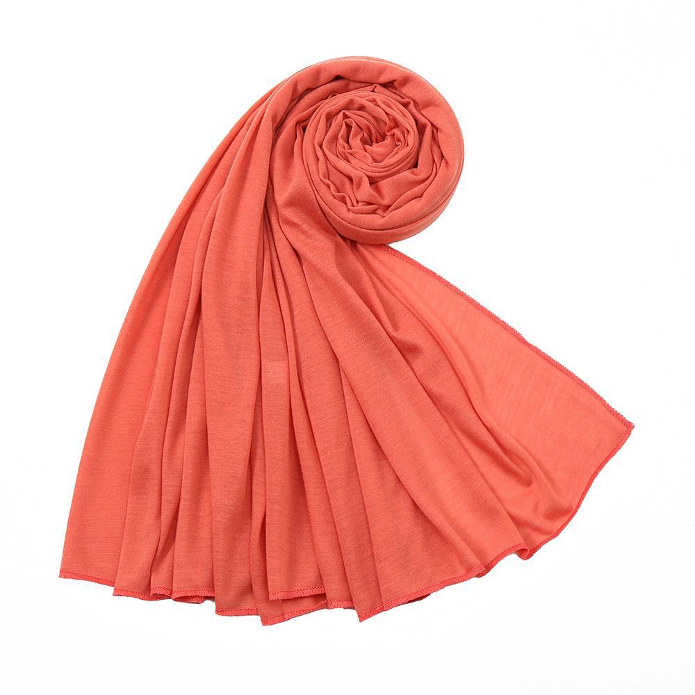 Solid Color Mercerized Cotton Women's Scarf - Spring/Summer, High-Quality, Elastic, Breathable, Indian-Style, Sweat-Wicking, BS82