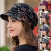 New Short Brimmed Fragmented Flower Hat Versatile Soft Brimmed Ethnic Style Duck Tongue Hat Autumn And Winter Warm Hat