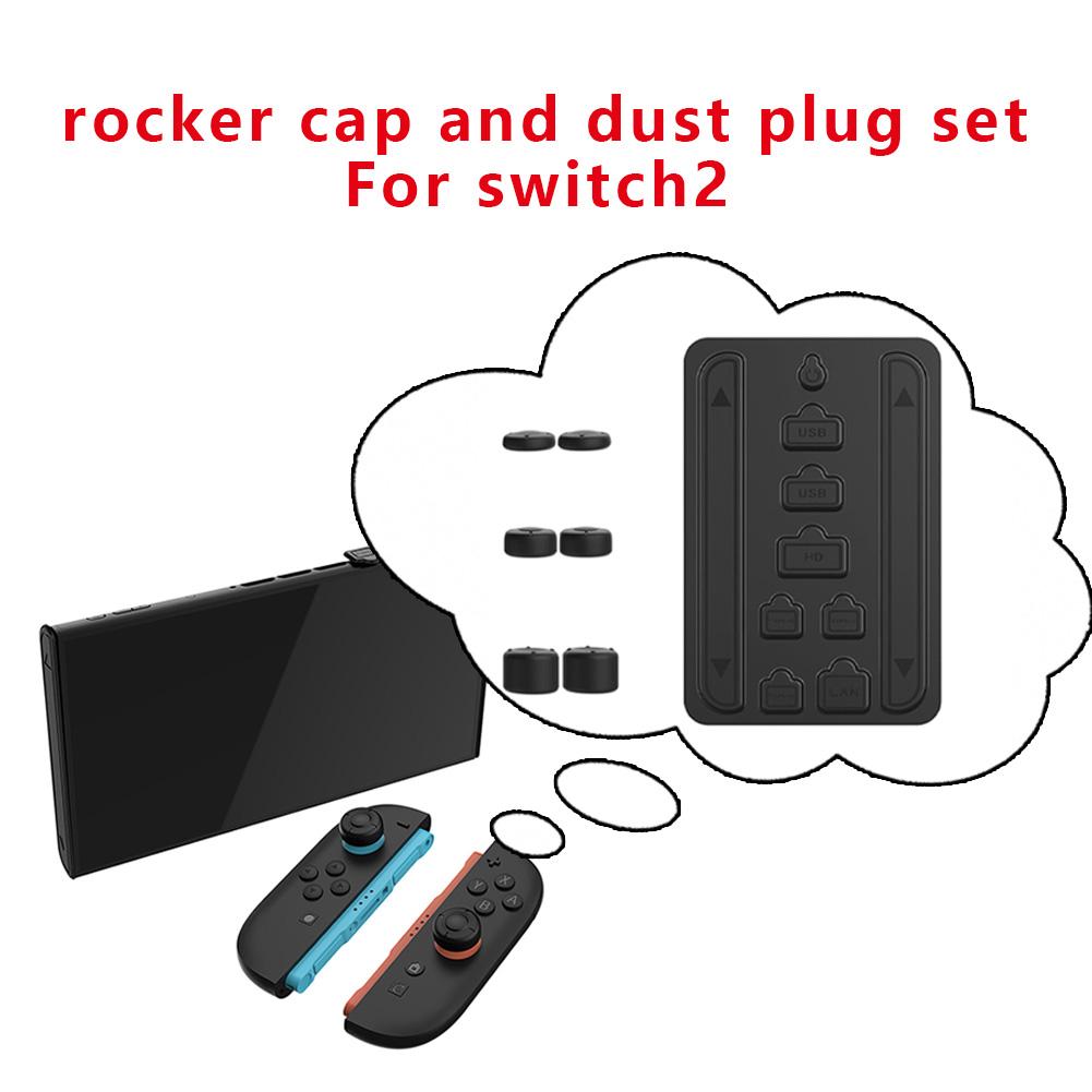  for Switch 2 Console Dustproof Kit + Joystick Cap,16-In-1 Silicone Thumbstick Plug Grip For Swi M0F9