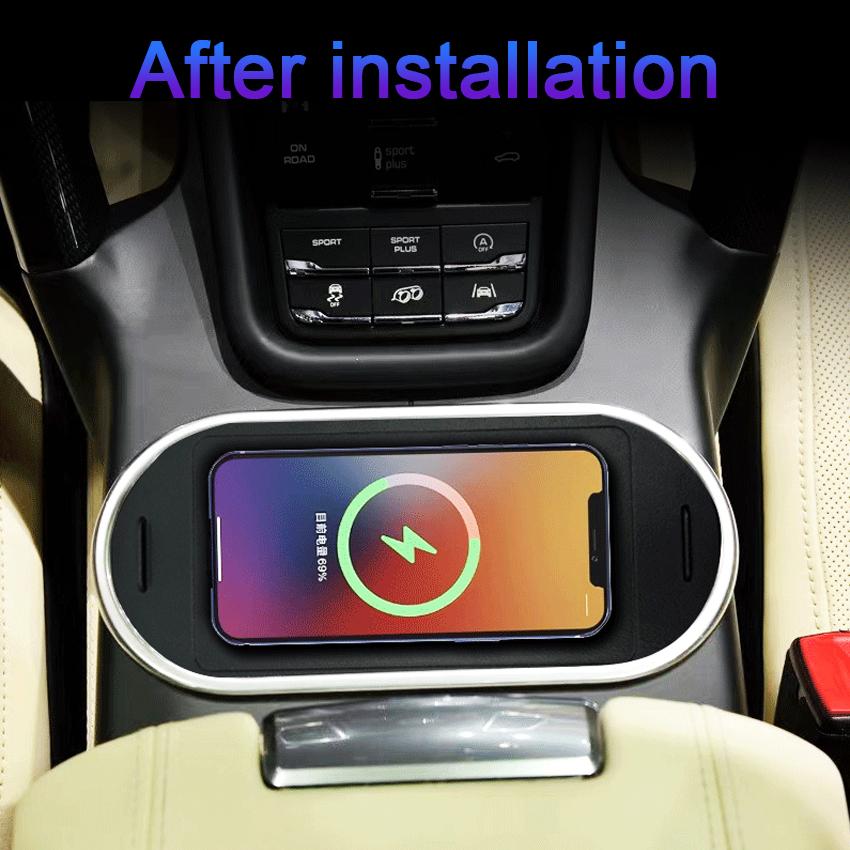 15W car QI wireless charging phone charger fast charger charging pad plate For Porsche Cayenne 2011-2017 Car induction charger