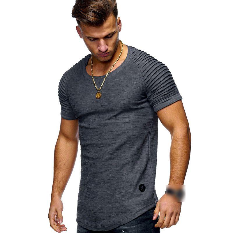 Mens Fit Slim O Neck Short Sleeve Muscle Tee Tshirt Casual Tops Shirts Sport