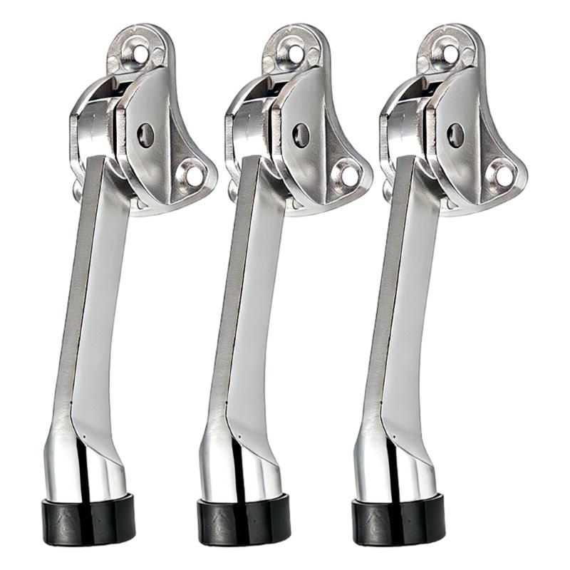 

Kickdown Door Stoppers Zincs Alloys Foot-Operated Levers Door Stop Nonslip Rubber Regulable Door Holder Hardware