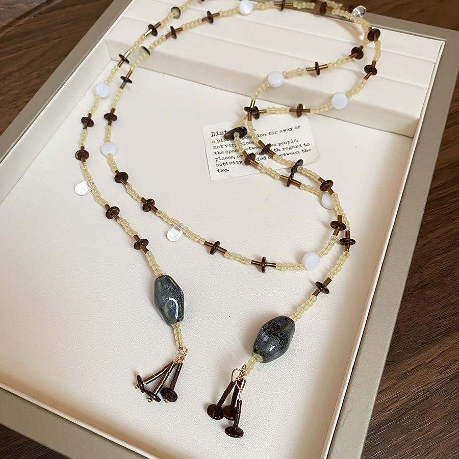 Collar Clavícula de Conchas Marinas y Cuentas Estilo Bohemio Étnico Vacacional, Lujo Ligero.