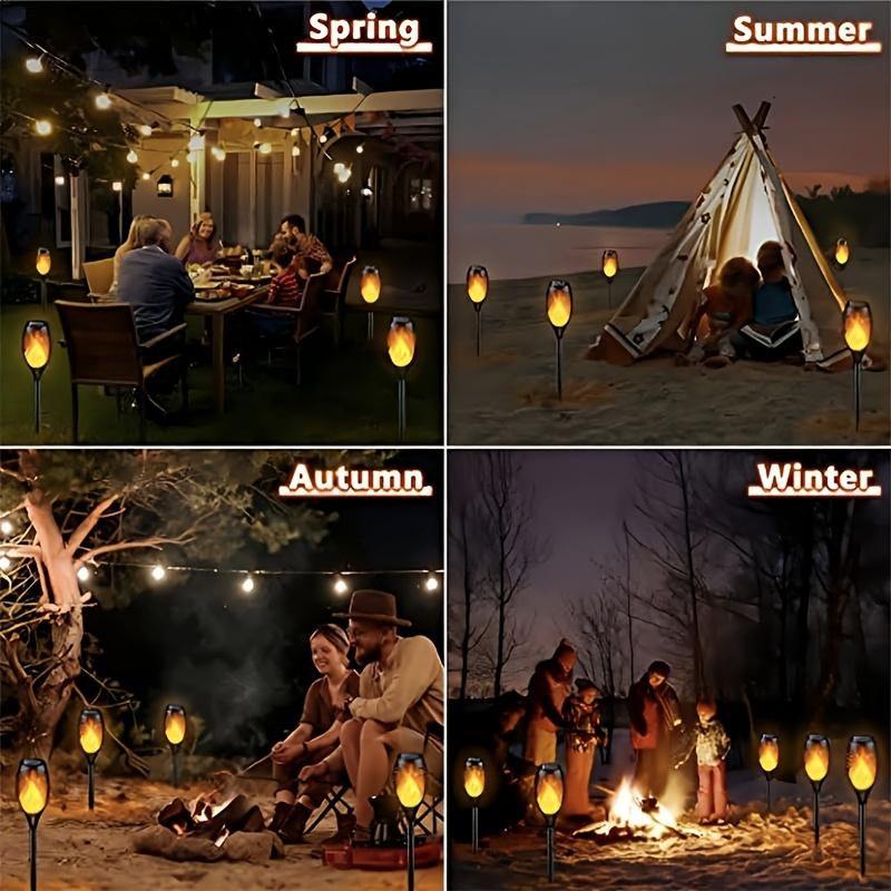 Solar Flame Torch Lights with 12/33/51 LEDs – Flickering Waterproof Outdoor Lamps for Garden Lawn Yard Path Holiday Decoration