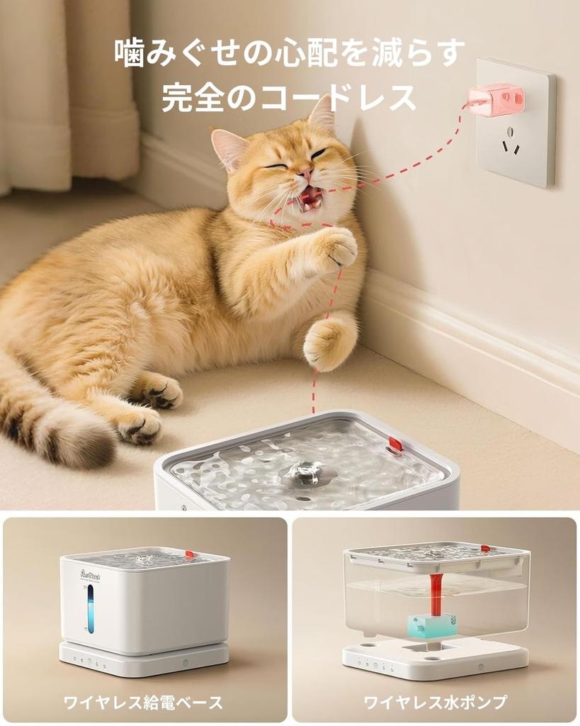 Pawccoli Automatic Pet Water Dispenser for and Other Features include sensor quiet cordless 3L suitable for multiple stainless steel easy and