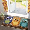 1pc Soft Multicolor Owl Welcome Doormat, Entrance Anti-Slip Home Mat with Velvet Surface 1.19cm Thick, Suitable for Kitchen, Balcony, Living Room, Bed