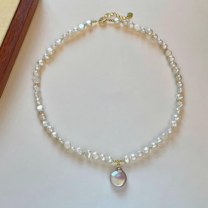 Высококачественный натуральный барочный пресноводный жемчуг 14K позолоченный женский кулон-ожерелье Для женщин Подарки на День матери 45cm