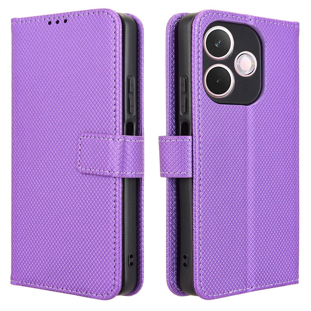 For Oppo A5 Pro 5G Case PU Leather Diamond Texture Wallet Phone Cover