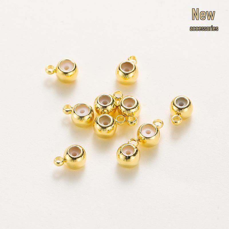 

14k Gold-Plated Silicone Adjustable Spacer Beads for DIY Jewelry 10 pcs (4mm/1mm hole)