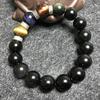 12mm Natural Obsidian & Yellow Tiger Eye Men's Beaded Bracelet