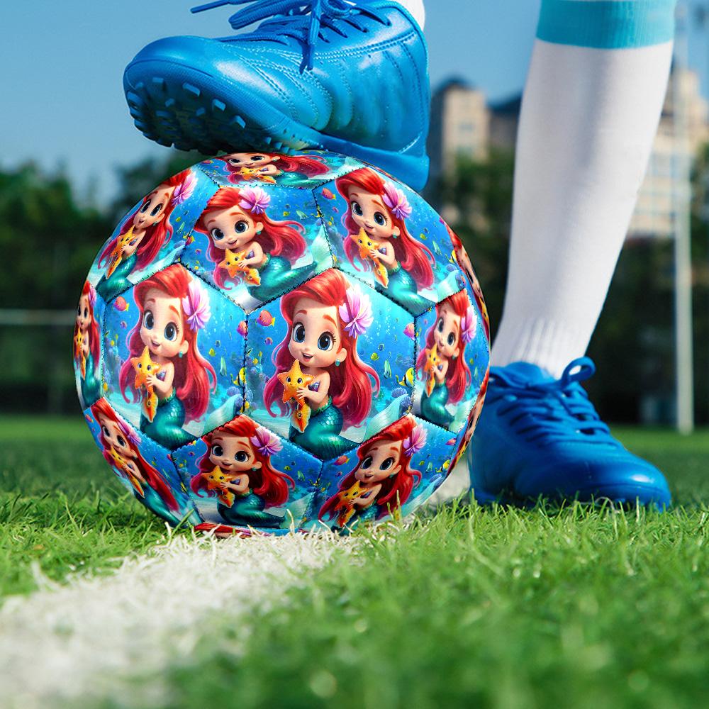 1PC Cartoon Mermaid Size 5 Soccer Balls, High-Quality, Anti-Slip, Protective Football, a Unique Gift Suitable for Birthdays, Christmas