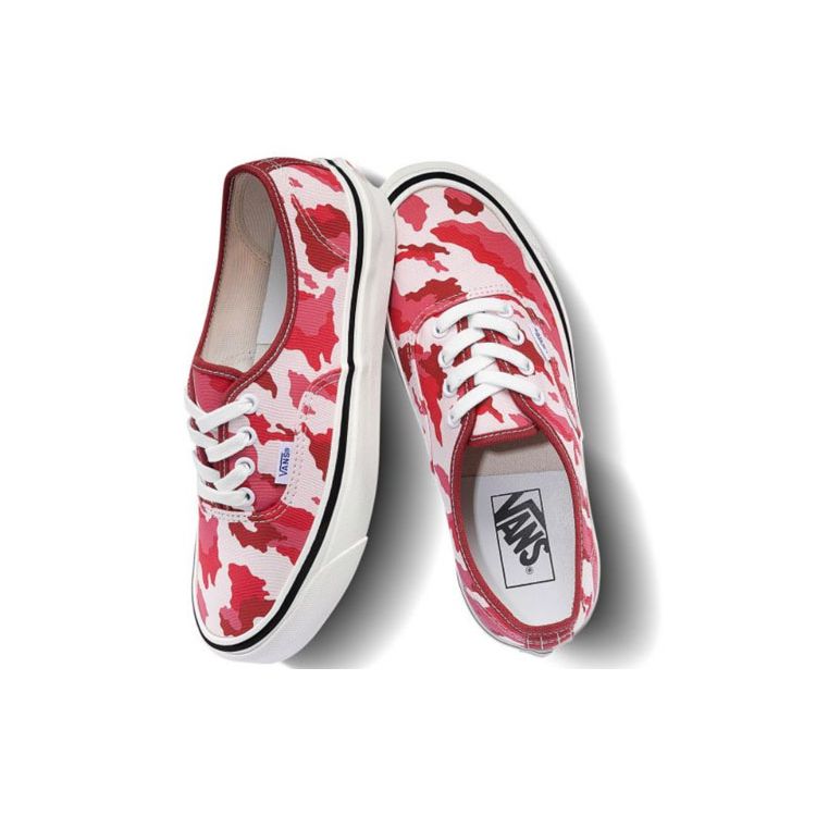 Vans Authentic 44 Dx Anaheim Low Top Skate Shoes Red Camouflage Unisex Sneakers VN0A38ENV7H