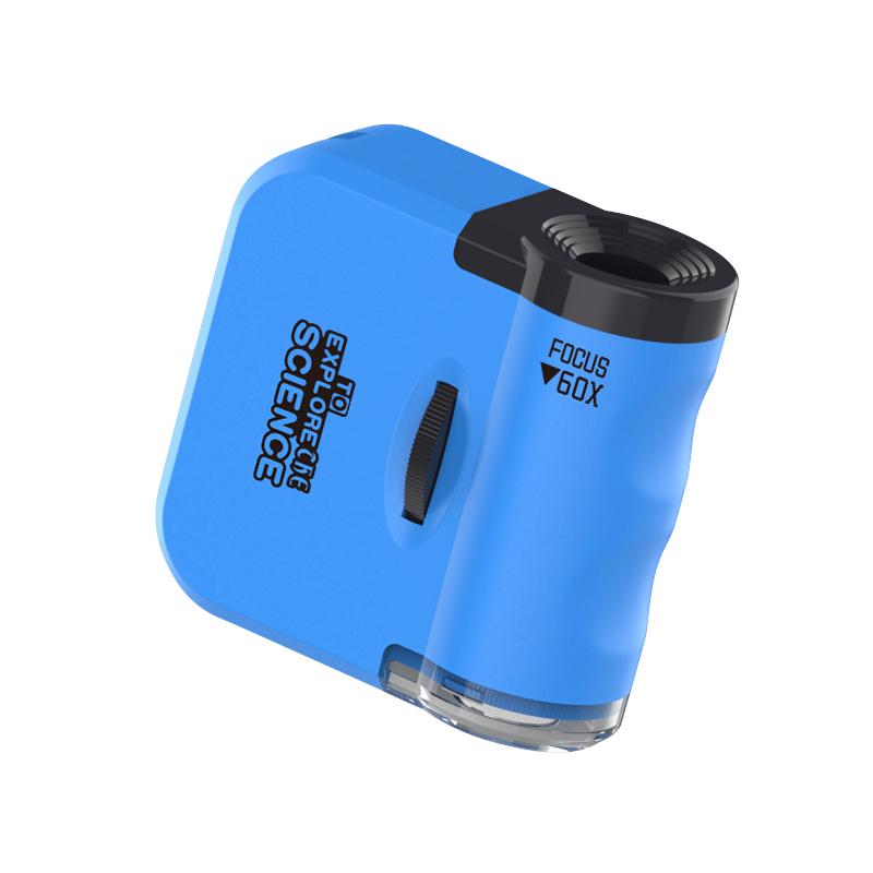 60X MicroMini Portable Microscope with UV Handheld Microscope with LED Flashlight Mini Microscope for Student Science Lab