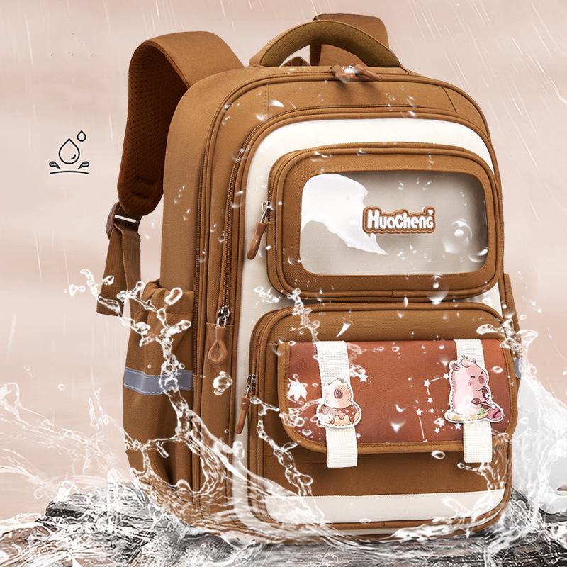 Školní batoh Kapibala pro studenty základní školy, dětský batoh snižující zátěž, velkokapacitní batoh