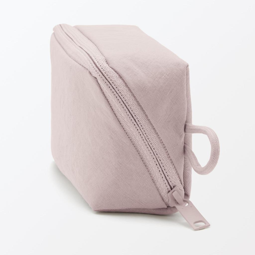 MUJI Wrinkle Nylon 11 x 6 x 84475788 Wide-Opening Pouch, Pink, Small, Approx. 3.5 cm,