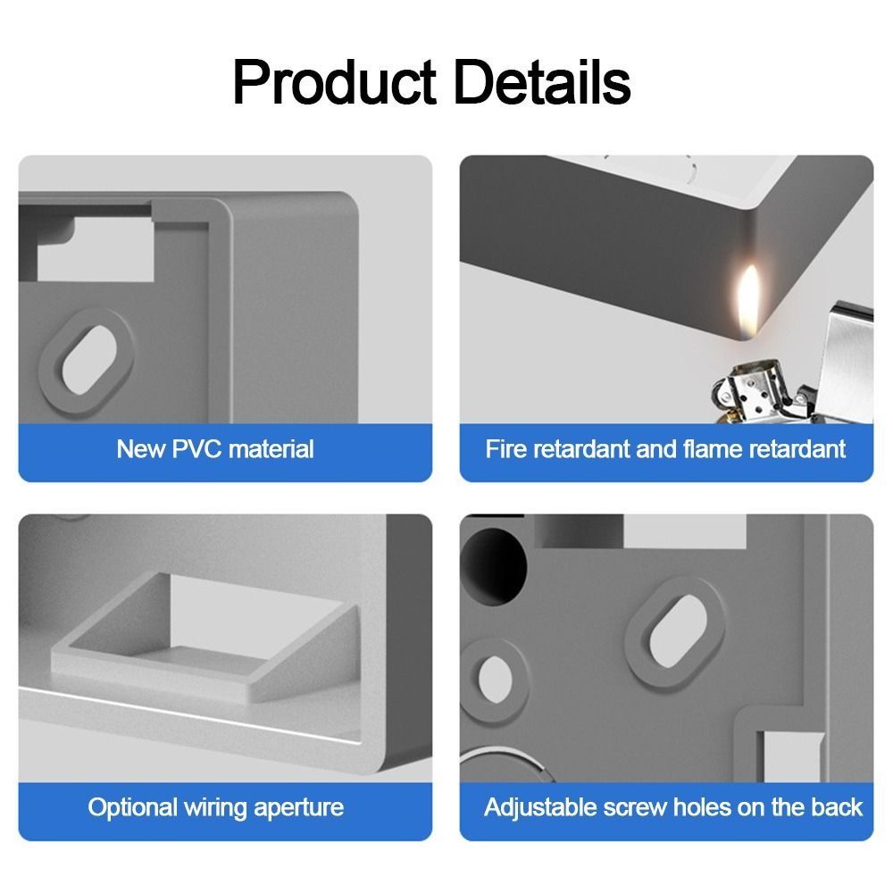 New PVC Switch Installation Box White 86 Type Switch Socket Box 33/50mm Junction Outfit Box