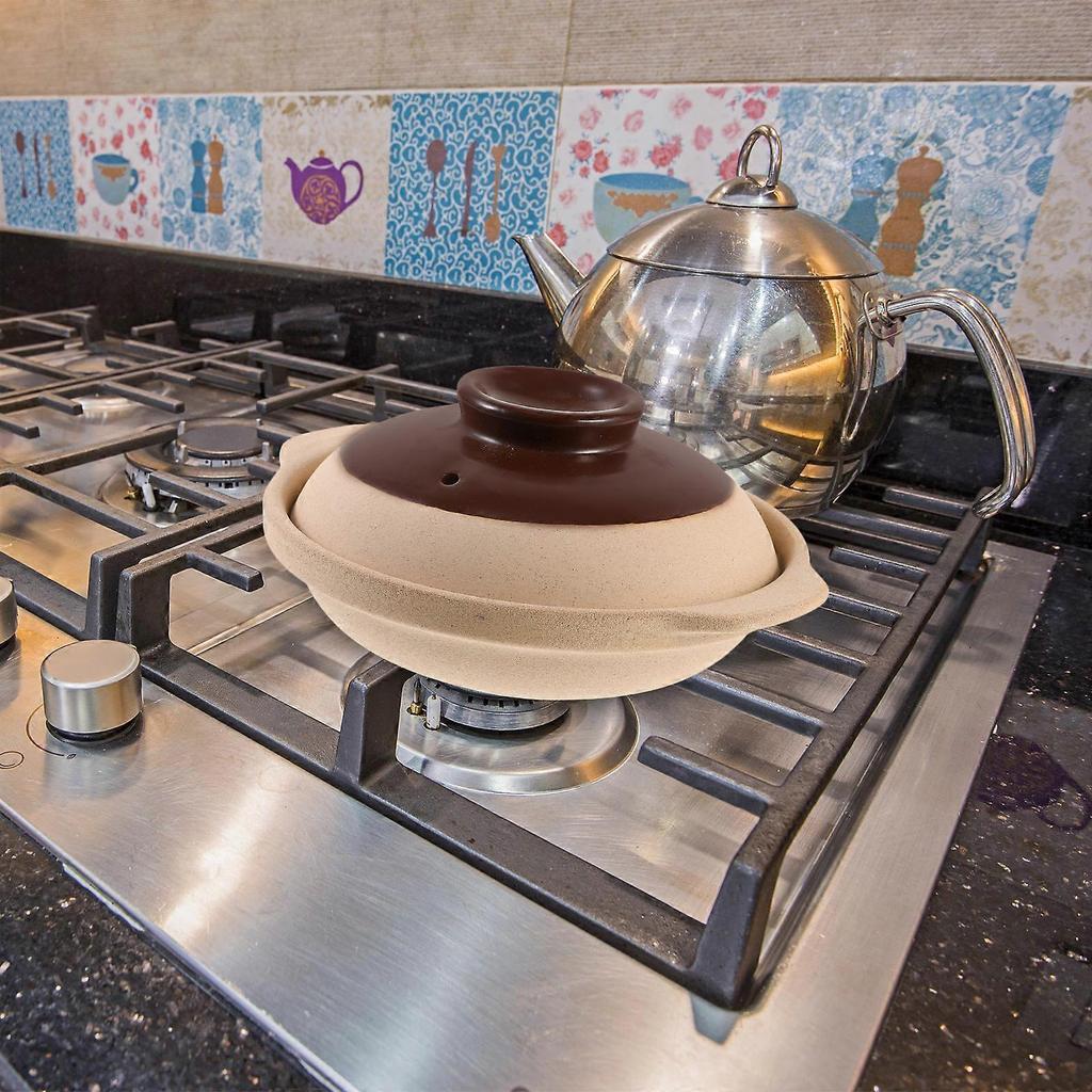 Brown Ceramic Stew Pot for Home Stove Cooking 1Pcs Clay Casserole