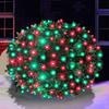 HISHINY LED Christmas Net Lights Outdoor Christmas Decorations Lights 5ftx5ft 100LED Green Wire, Connectable Bush Mesh Net Lights String for