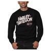 Tricou cu mânecă lungă pentru bărbați Harley-Davidson, amestec de poliester închis la culoare, gât rotund, țesătură moale elastică, top casual