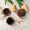 Wood Ring Box Wedding Proposal Engagement Round Wood Ring Box Jewelry Storage Box Portable Solid Wood Ring Box