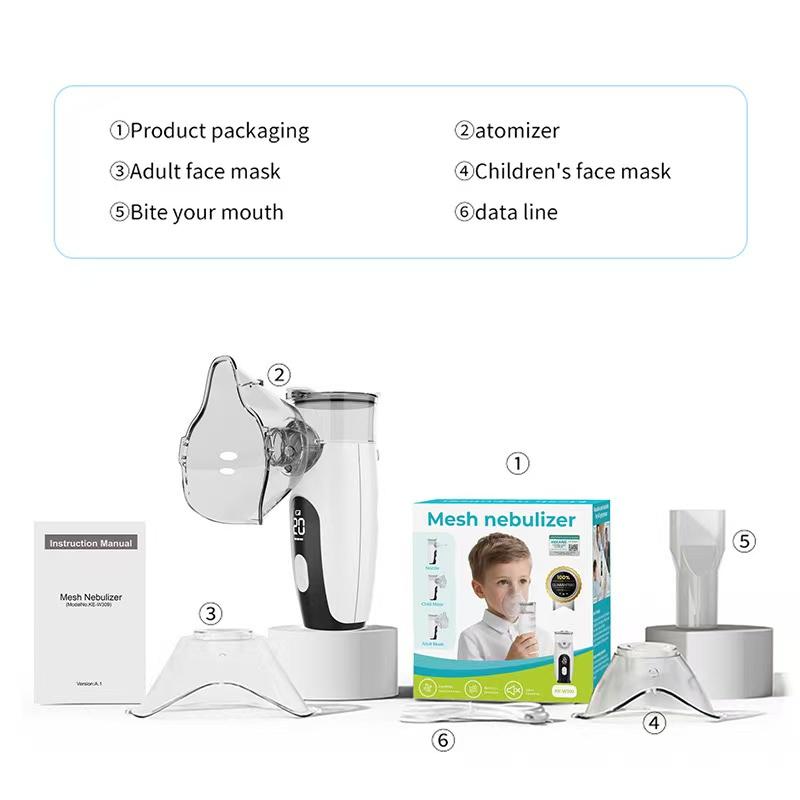 Medical Silent Mesh Nebulizer Portable USB Nebulizer Wihe LED Display Medical Silent Ultrasonic Inhaler Timing Steam Device Adult Child