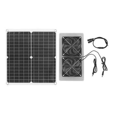 18V 25W Solární panel Ventilátor Kit Monokrystalický Vodotěsný 3500 ot/min Solární Odsávací Ventilátor Kit pro Skleník Psí Boudu RV