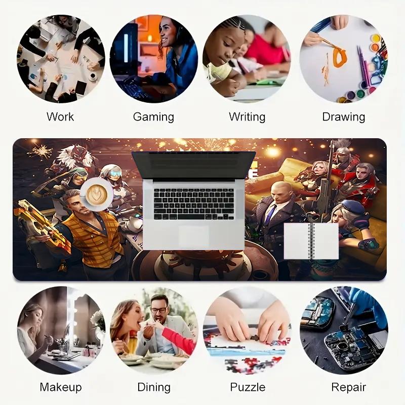 1Pc Fantasy Heroes Unite Gaming Mouse Pad Keyboard Desk Mat Non-slip Rubber Lock Edge Waterproof Computer Mousepad for Office Home Decor Ek117