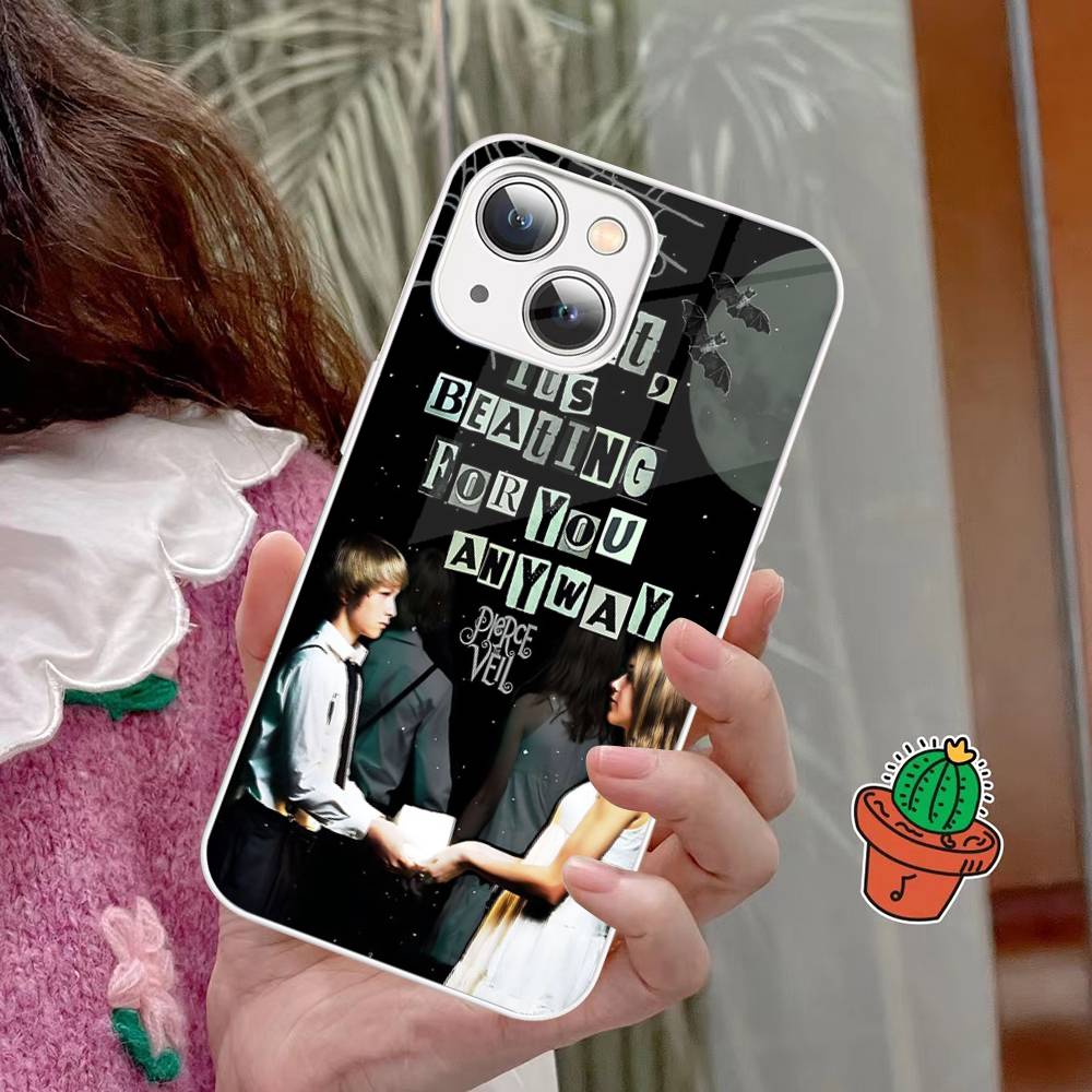 P-Pierce The V-Veil Band Tempered Glass For Iphone 14 13 12 11 Pro Mini XS MAX 14Plus X XS XR Fundas