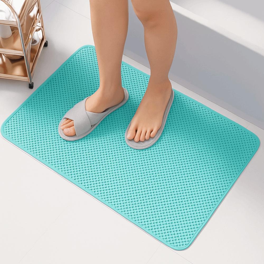 Machine Washable Non-Slip Bath Mat Textured Surface Floor Mat Home Decor Shower Mat Spa