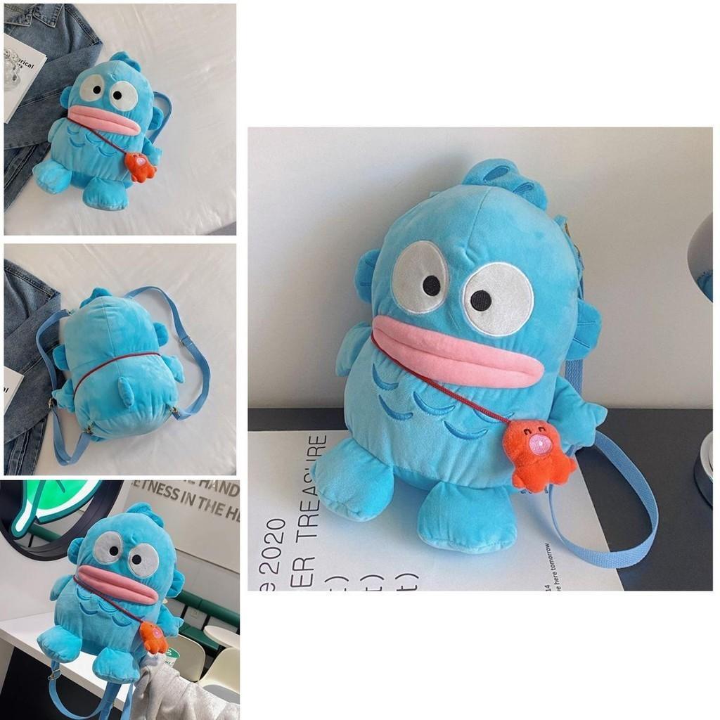 Sweet And Adorable Blue Cartoon Japanese Mermaid Monster Plush Doll Backpack