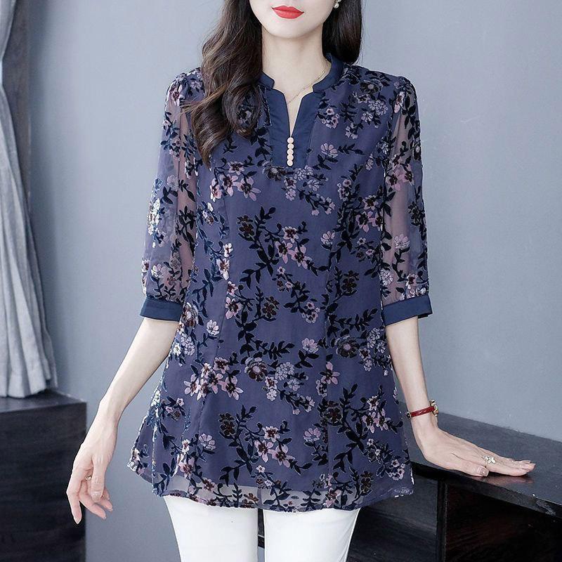 

Футболка большого размера, женская рубашка с v-образным вырезом, свободные повседневные кружевные топы с короткими рукавами, летние женские