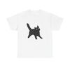 Black Fluffy Cat Illustration Tee | Yellow Eyes Cat Shirt and Kids Tshirt