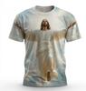 Camisetas Gráficas Tendência de Jesus Para Homens Moda Verão Streetwear Camisetas Cristãs Impressas em 3D Camisetas Frescas Oversized Gola Redonda Tops