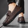 All-match Male Walking Shoes New Arrival Classic Men Shoes Wedding Leather Flats Men Crocodile Pattern Men Casual Shoes