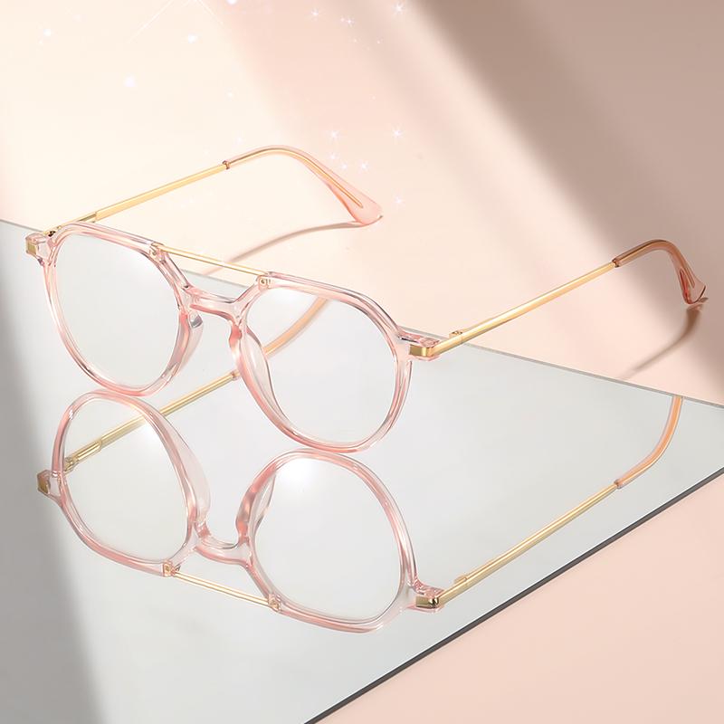 

Double-Beam High-End Metal Leg Reading Glasses Fashionable And Ultra-Light Daily Wear Shooting Decoration Reading Glasses 1.0