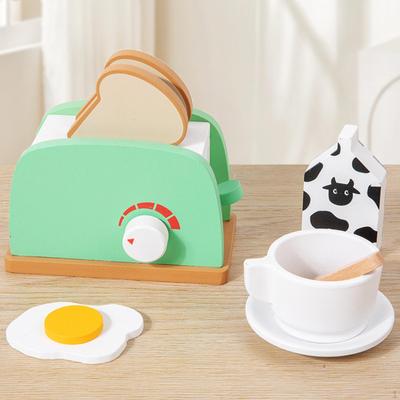 Simulation Wooden Kitchen Toy Accessories Develops Life Skill Pretend Food Set for Age 3 4 5