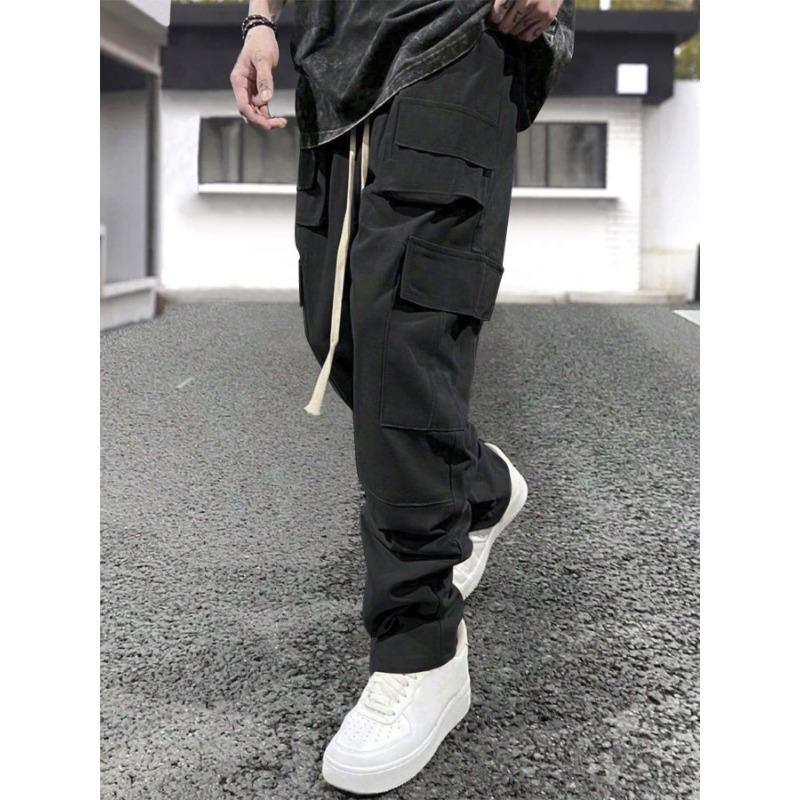 

Повседневный комбинезон мужской весенне-осенний новый свободный прямой длинный брюки XXL чёрный