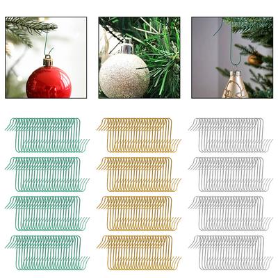 100PCS S-shaped Christmas Tree Hooks Metal S-Shaped Christmas Tree Ornament Hooks Hangers For Holiday Bauble Decoration