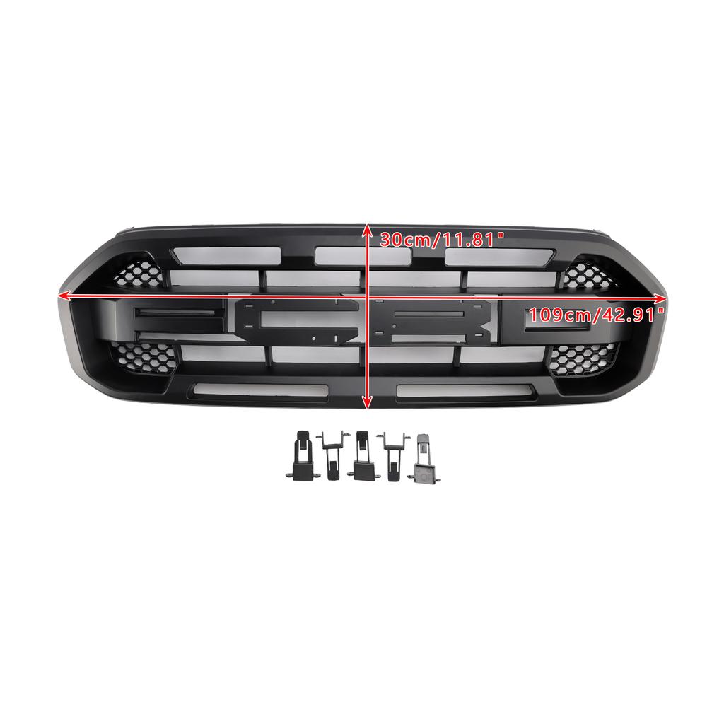 Przedni Zderzak Styl Raptor Grill Kratka Pasuje Ford Ranger 2019-2023 Czarny