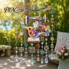 Vintage Style Artistic Ornament Sewing Machine Crystal Wind Chime, Acrylic Outdoor Hanging Suncatcher, for Enthusiasts Colorful Pendants Garden