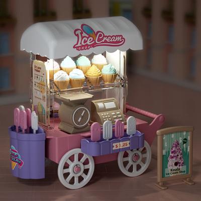 Colorful Ice Cream Truck Toy Dessert Stand Children's Food Stand Truck Toy  Doll House