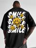 Unisex Unisex T-Shirt Streetwear Lächeln Grafik T-Shirt Kurzarm Baumwolle Lässig Oversized Urbaner Stil Oberteile