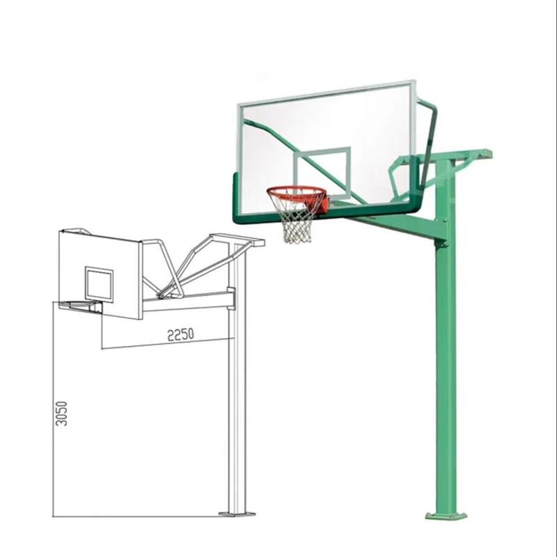 Fixed Single-Arm Outdoor Basketball Hoop