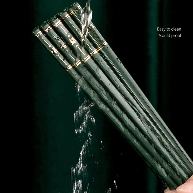 Zestaw 5 par czerwonych pałeczek z włókna szklanego wielokrotnego użytku antypoślizgowe pałeczki do jedzenia i gotowania w stylu chińskim 9,5 cala