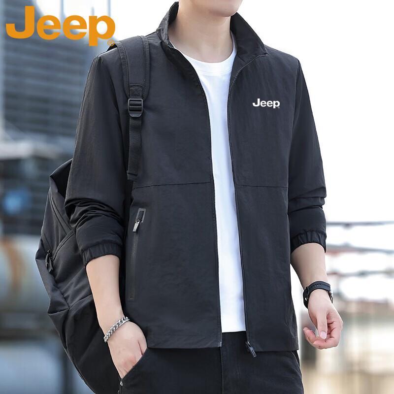 Jeep Men's Loose Fit Stand Collar Jacket